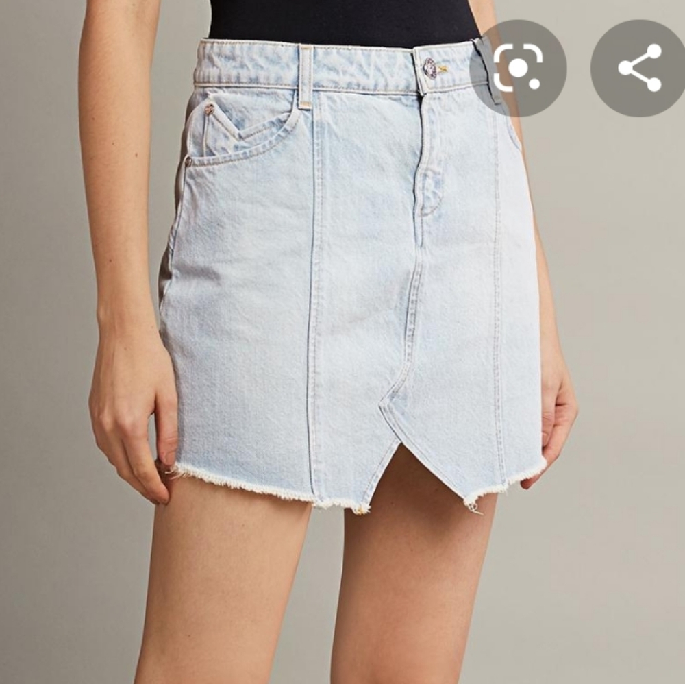 CAROLINE CONSTAS Denim Christine Mini Jean Skirt